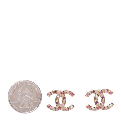 Chanel Crystal CC Earrings Gold Multicolor 2 of 5