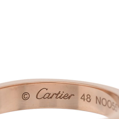 Cartier 18K Pink Gold Diamond 3mm C De Cartier Wedding Band Ring 48 4.5 4 of 4