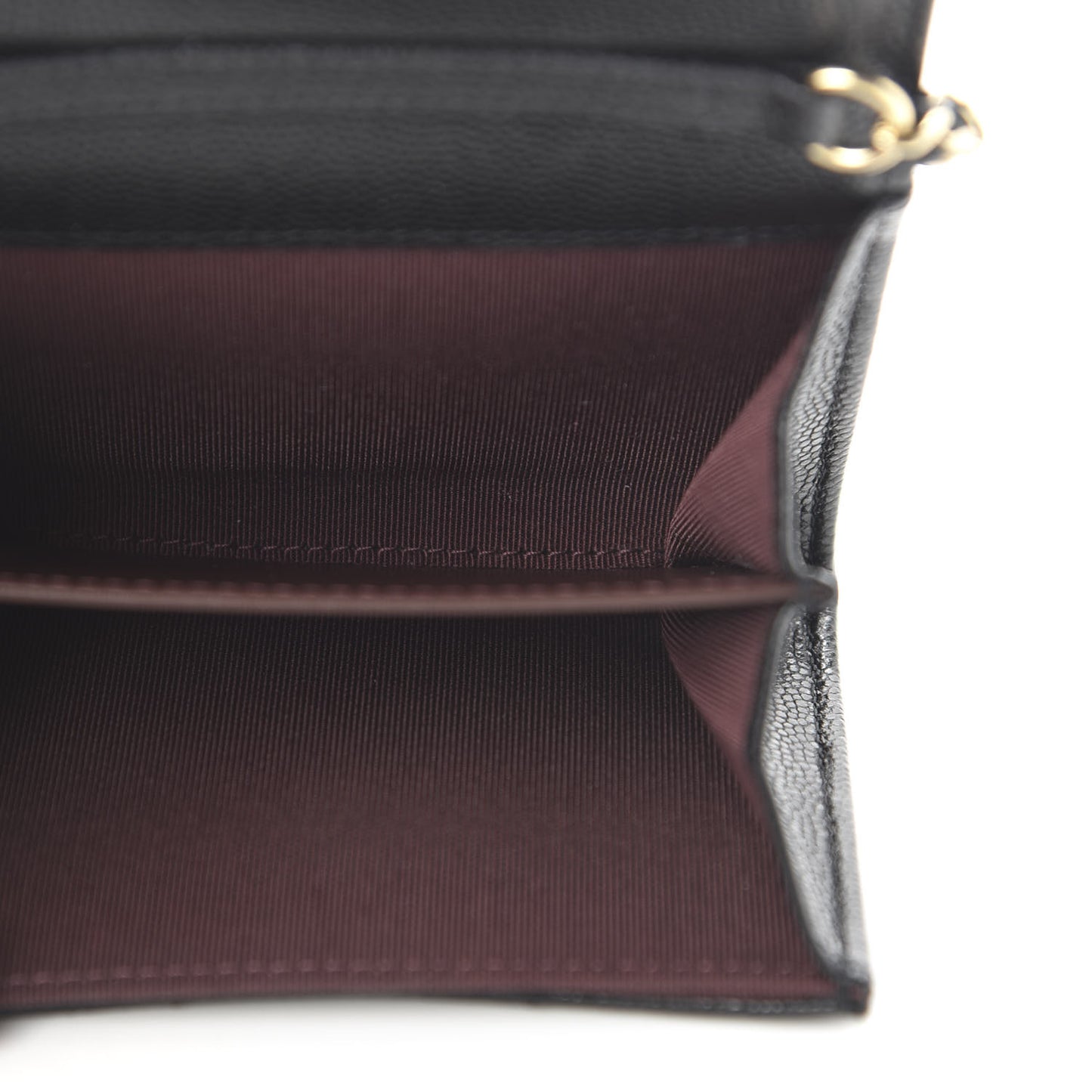 Caviar Quilted Flap Card Holder On Chain Black