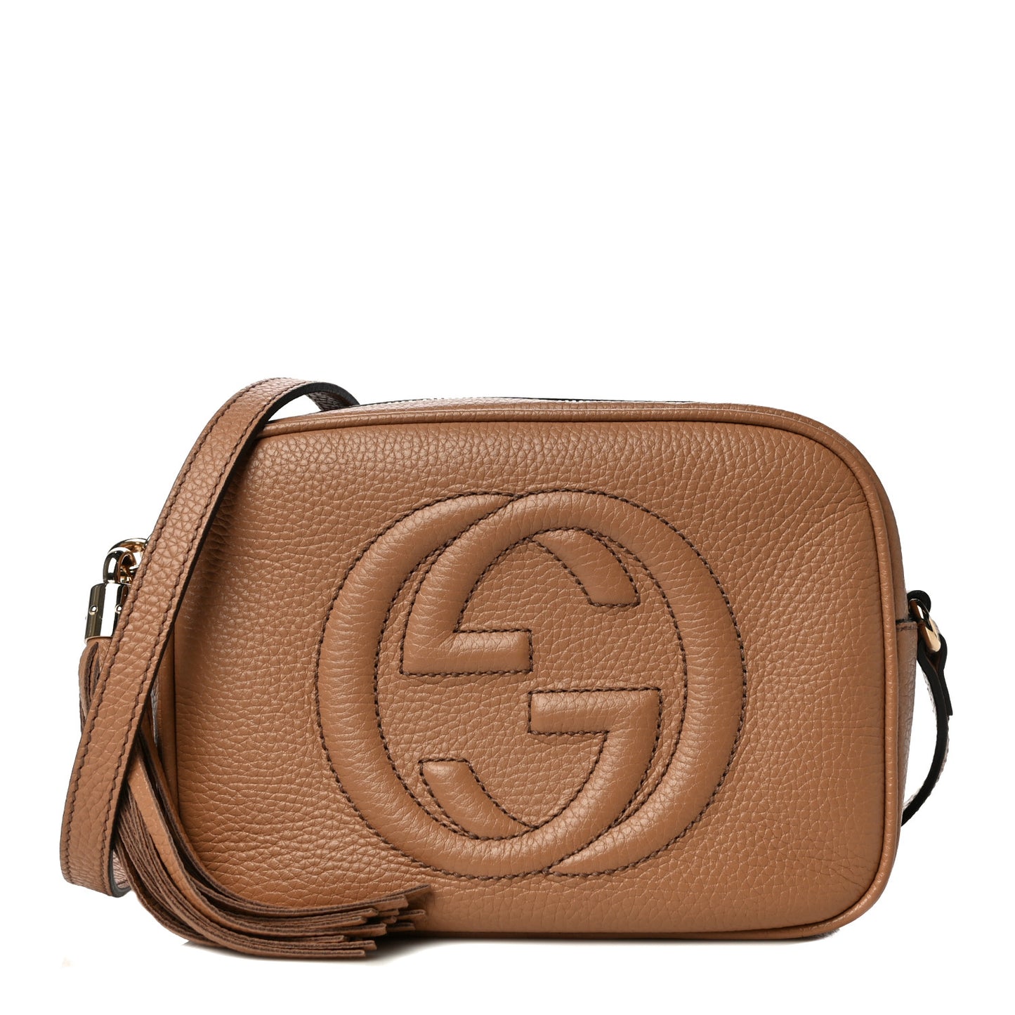 Pebbled Calfskin Small Soho Disco Bag Camelia
