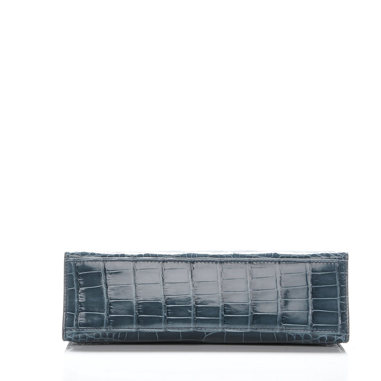 Shiny Alligator Kelly Pochette Blue Jean