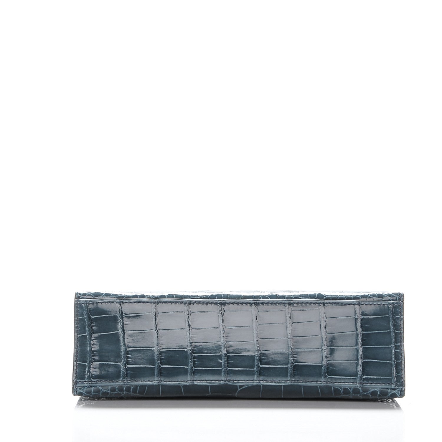 Hermes Shiny Alligator Kelly Pochette Blue Jean 6 of 17