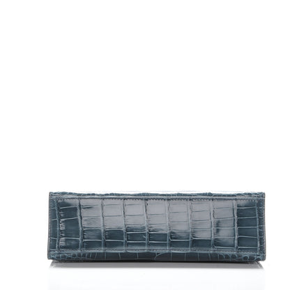 Hermes Shiny Alligator Kelly Pochette Blue Jean 6 of 17