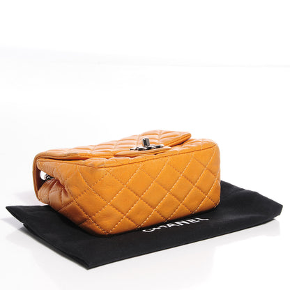 Chanel Glazed Lambskin Quilted Mini Bijoux Chain Square Flap Mango 4 of 8