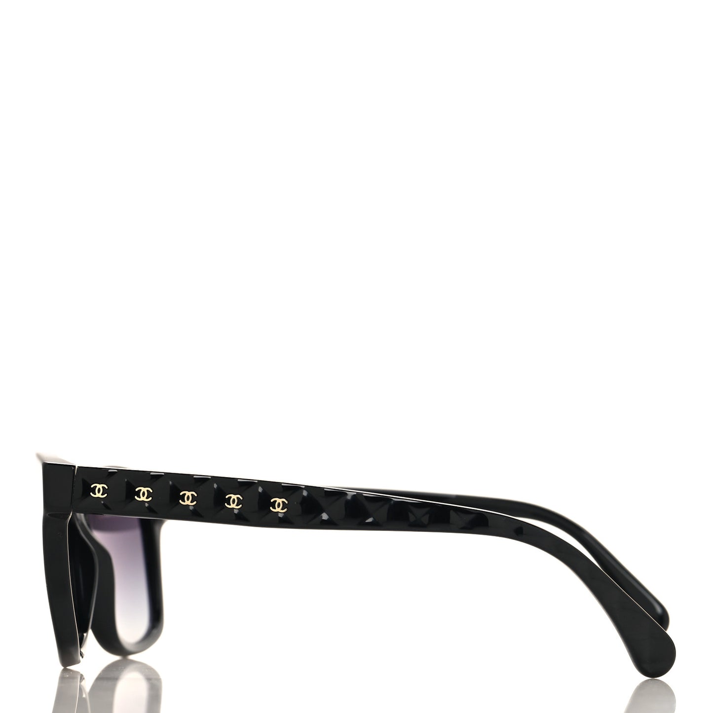 Acetate Quilted Square Sunglasses 5484-A Black