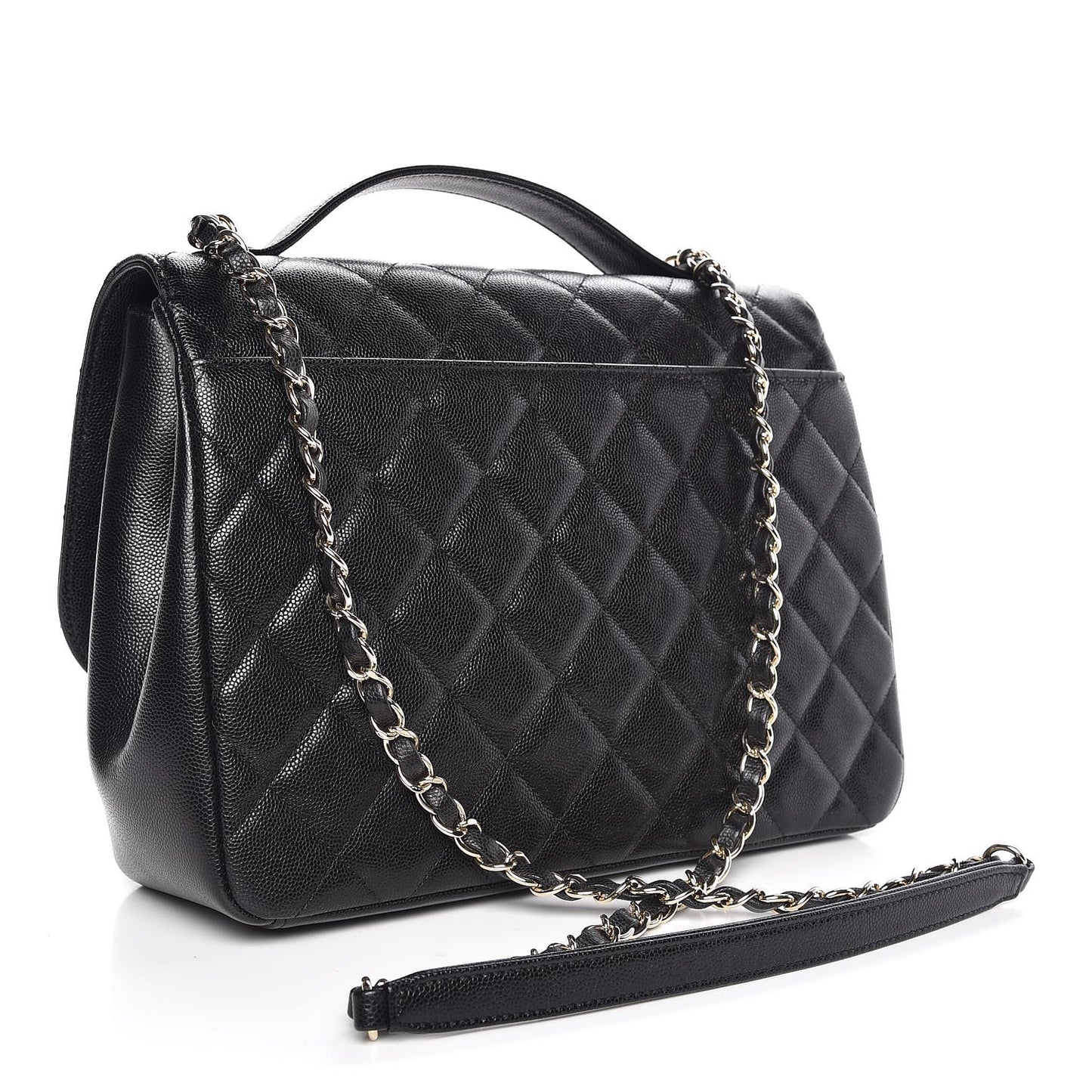 Caviar Quilted Large Business Affinity Flap Black