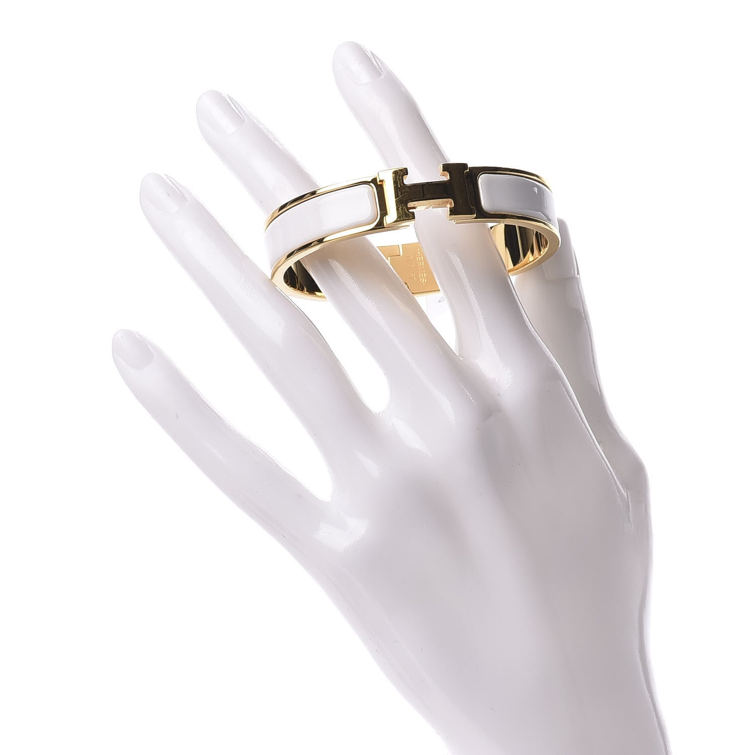 Hermes Enamel Narrow Clic Clac H Bracelet PM White 2 of 5