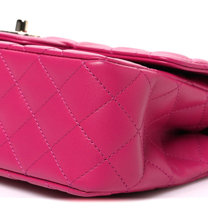 Chanel Lambskin Quilted Medium Crystal Top Handle Rectangular Flap Dark Pink 9 of 9