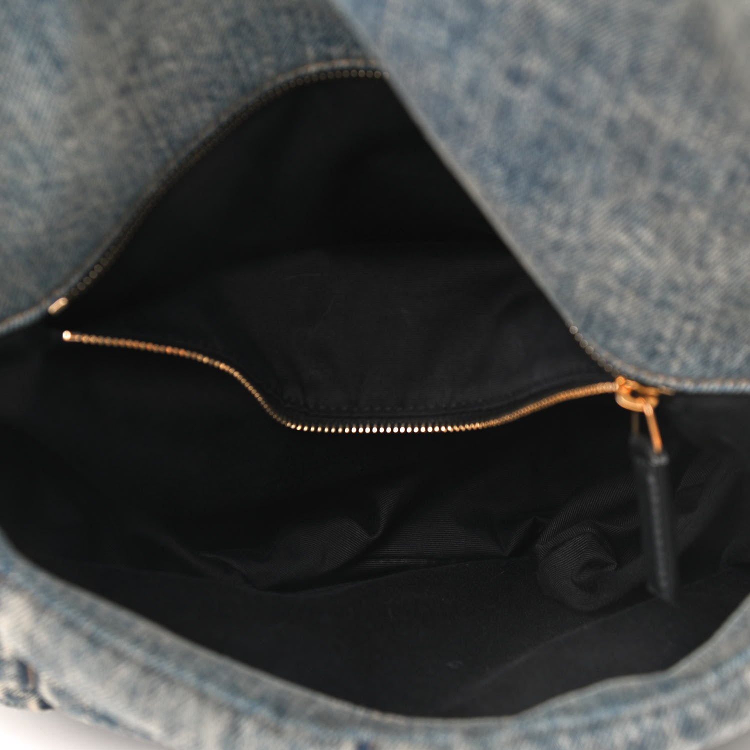 Saint Laurent Denim Quilted Medium Loulou Puffer Monogram Chain Satchel Blue Black 5 of 9