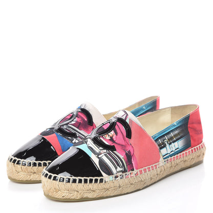Chanel Patent Fabric CC Espadrilles 39 Multicolor Black 3 of 12