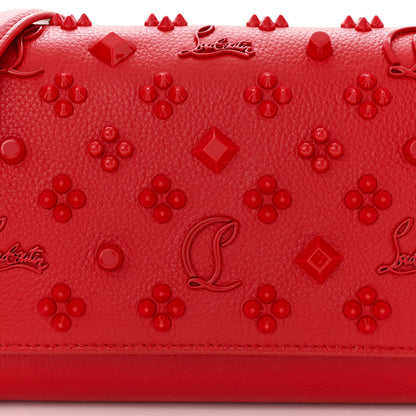 Christian Louboutin Calfskin Spikes Loubinthesky Paloma Clutch Red 8 of 12
