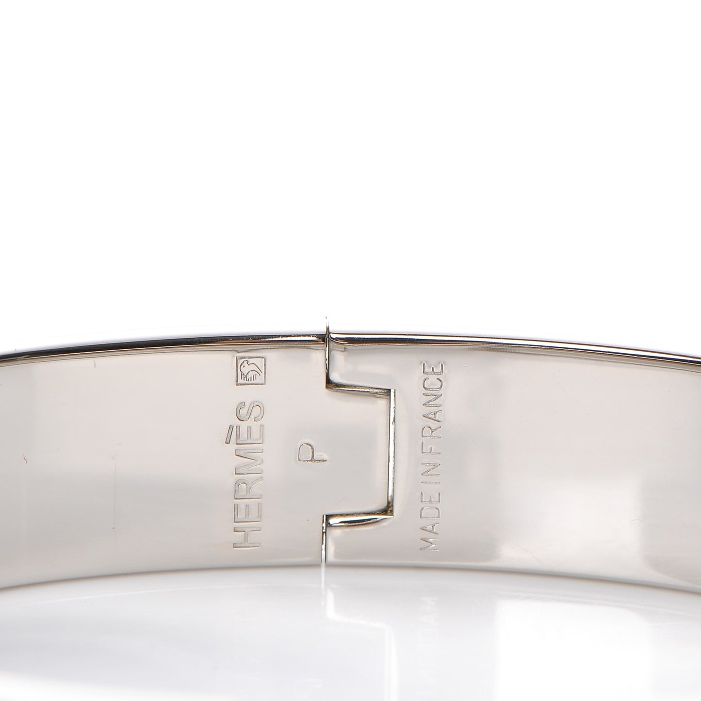 Enamel Narrow Clic Clac H Bracelet PM White