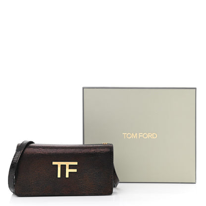Tom Ford Calfskin Lizard Embossed Mini TF Bag Black 11 of 11