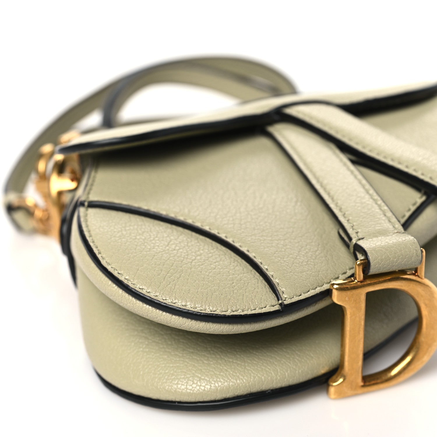 Christian Dior Goatskin Micro Saddle Bag With Strap Sage Green 8 of 9