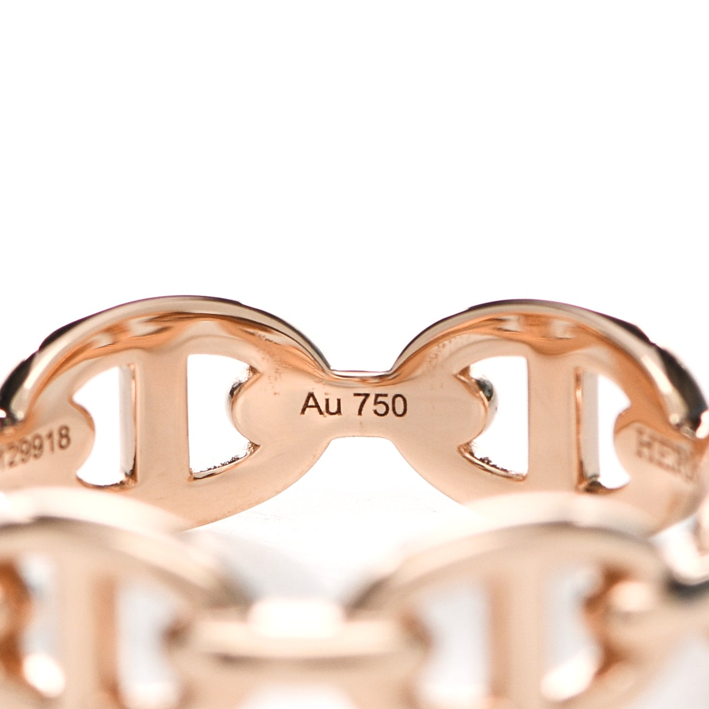 18K Rose Gold PM Chaine D'Ancre Enchainee Ring 55 7.25