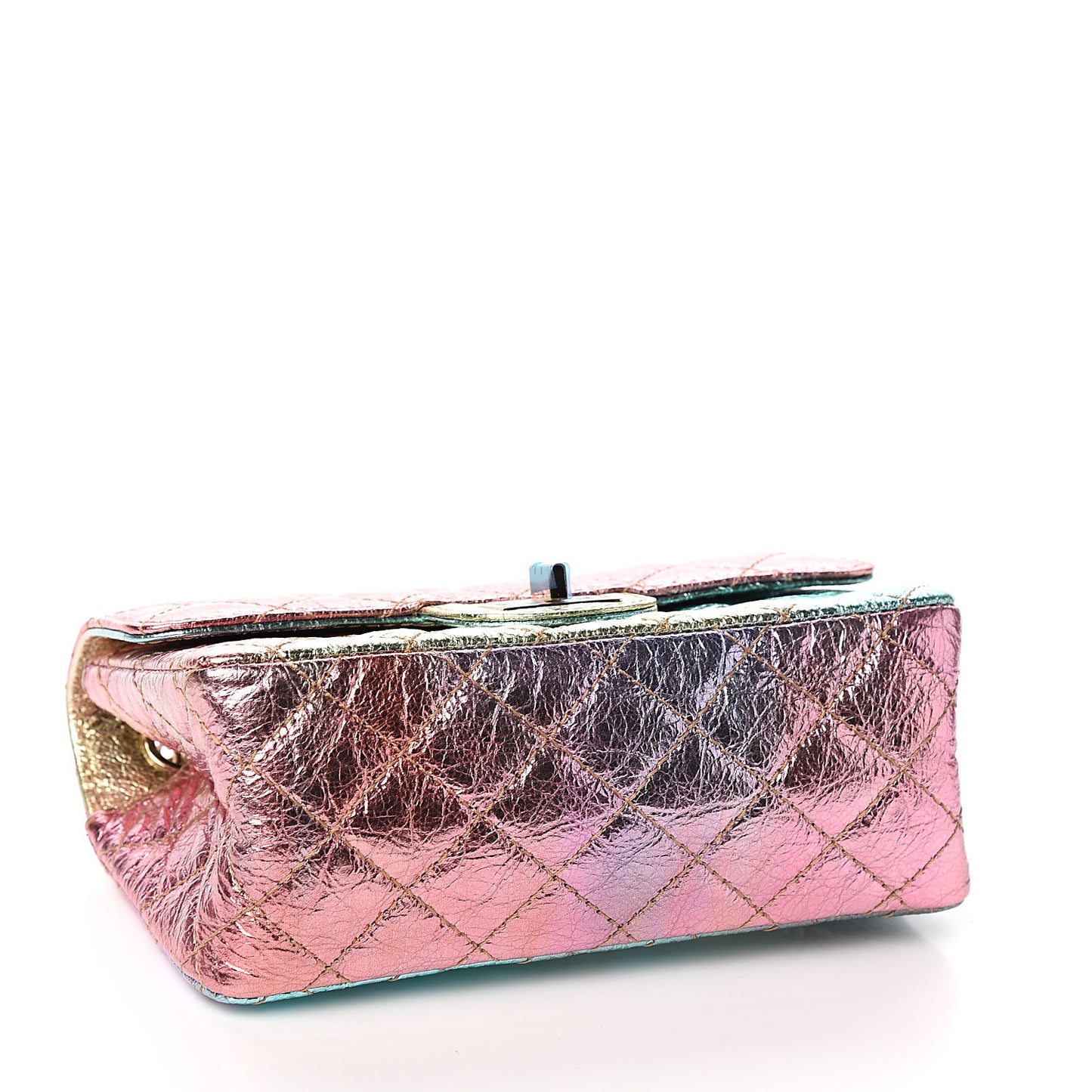 Metallic Goatskin Quilted Mini 2.55 Reissue Flap Multicolor