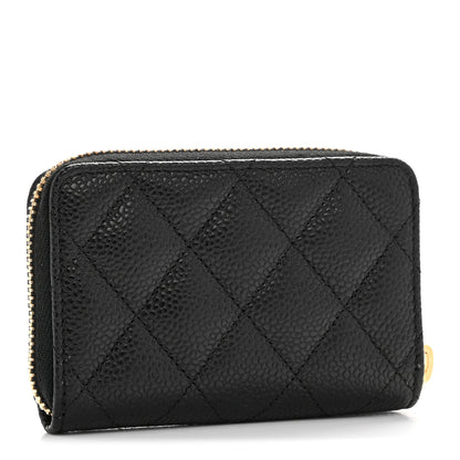 Chanel Caviar Quilted Zip Coin Purse Black 6 of 16