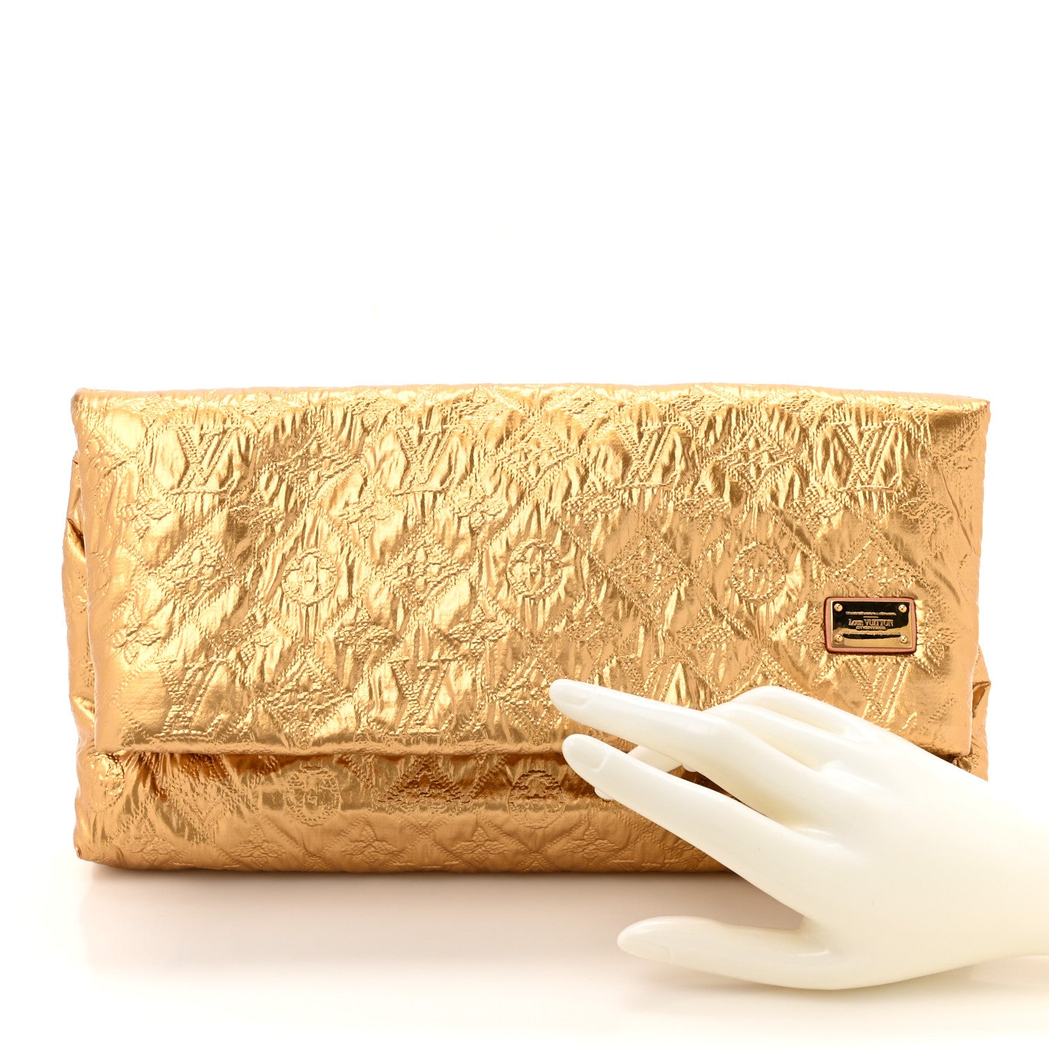 Louis Vuitton Jacquard Quilted Monogram Limelight Clutch PM Gold 2 of 6