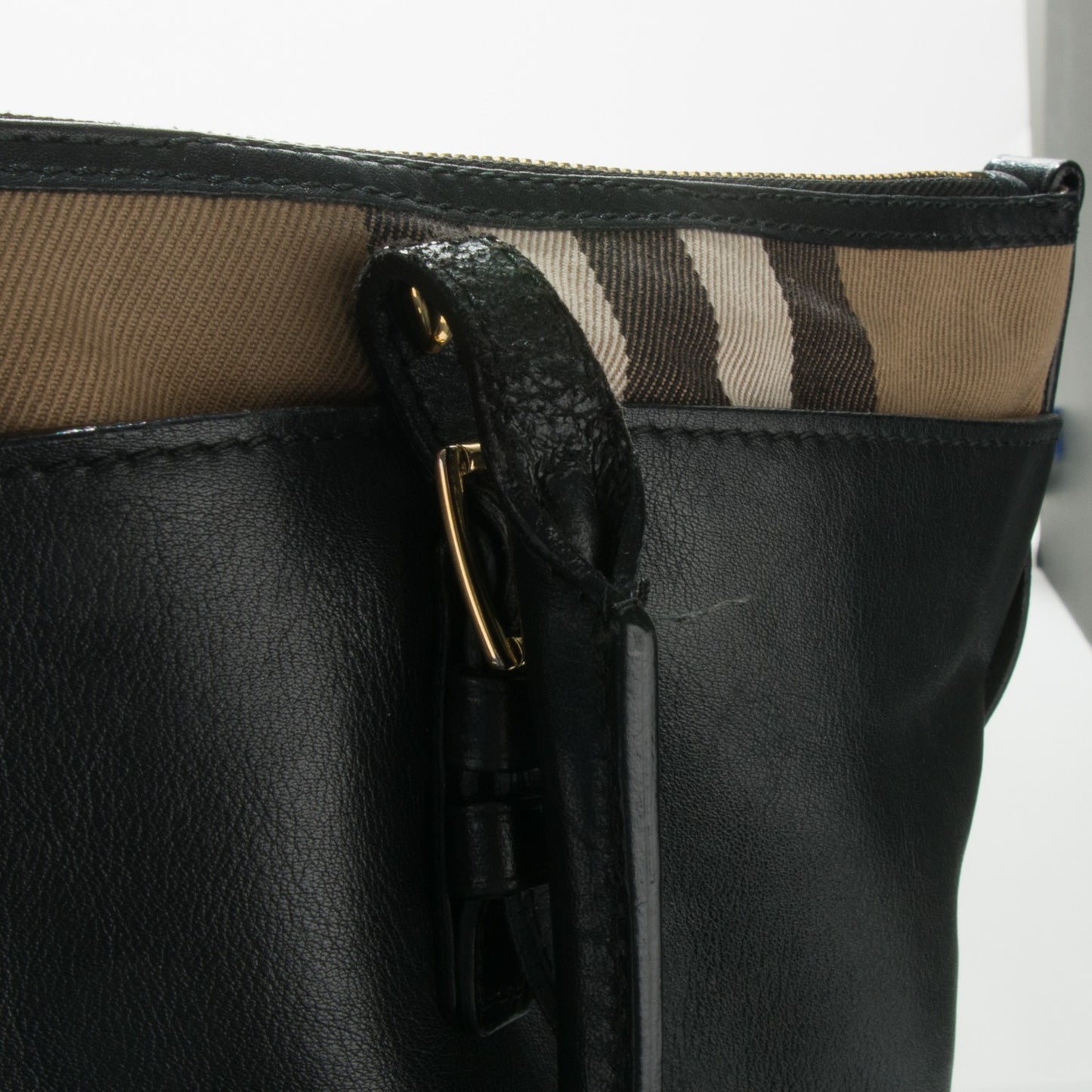 Calfskin House Check Small Salisbury Tote Black