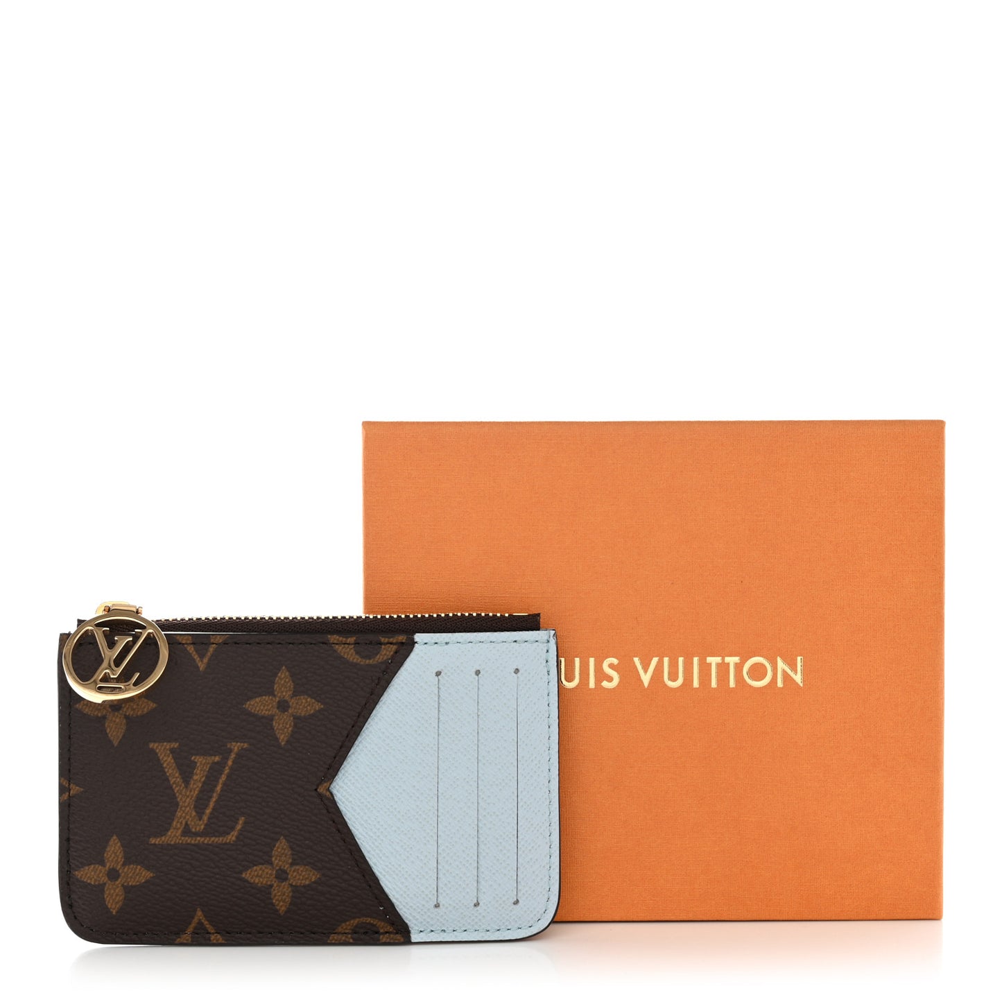 Monogram Zipped Romy Card Holder Olympe Blue