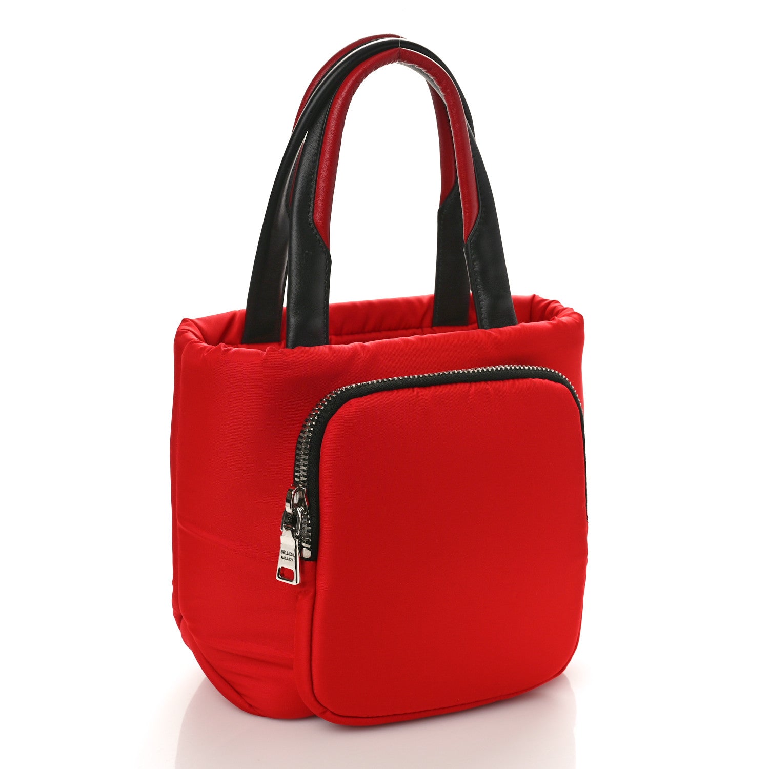 Prada Tessuto Nylon Pocket Small Cargo Tote Rosso Black 3 of 8