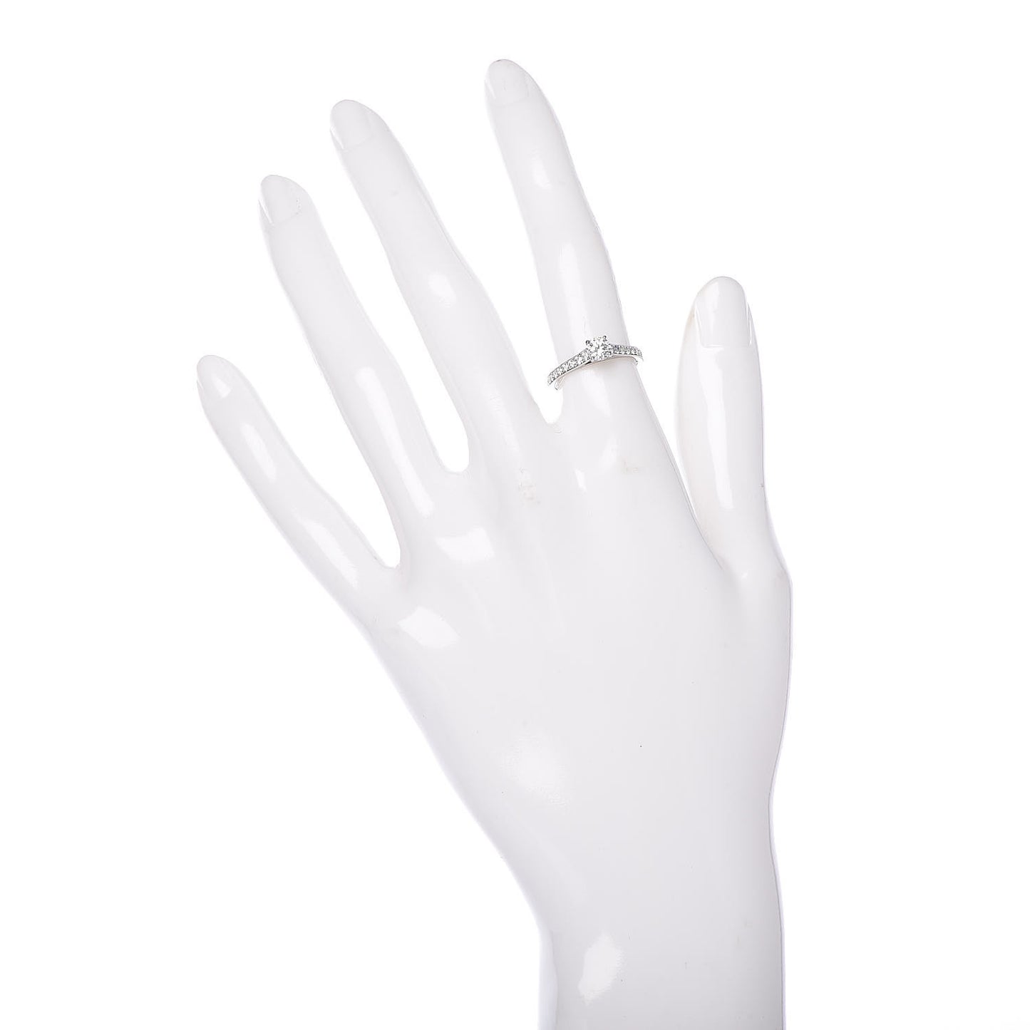Platinum Diamond .32ct Romance Solitaire Ring 49 4.75