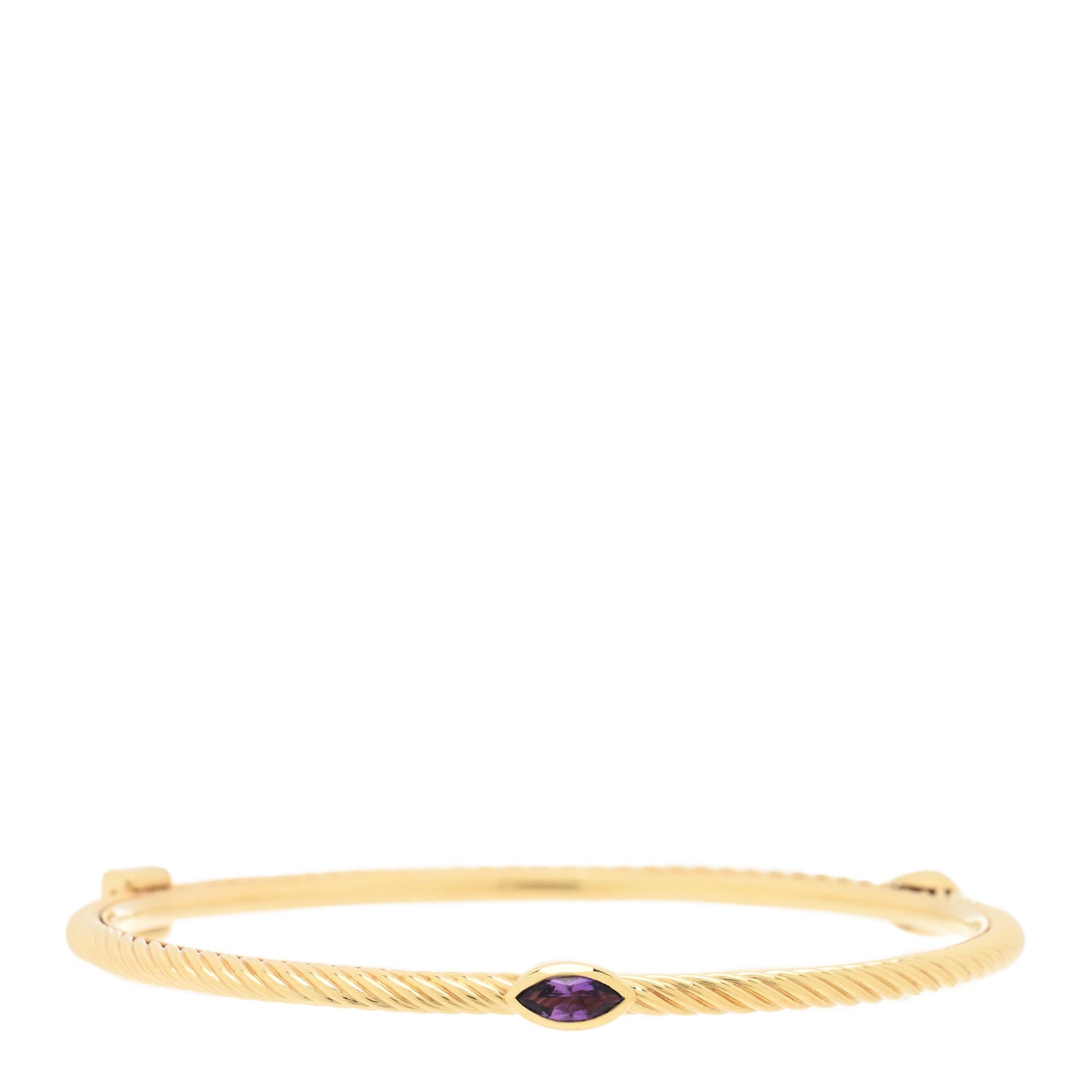 18K Yellow Gold Amethyst Cable Classics Bangle Bracelet