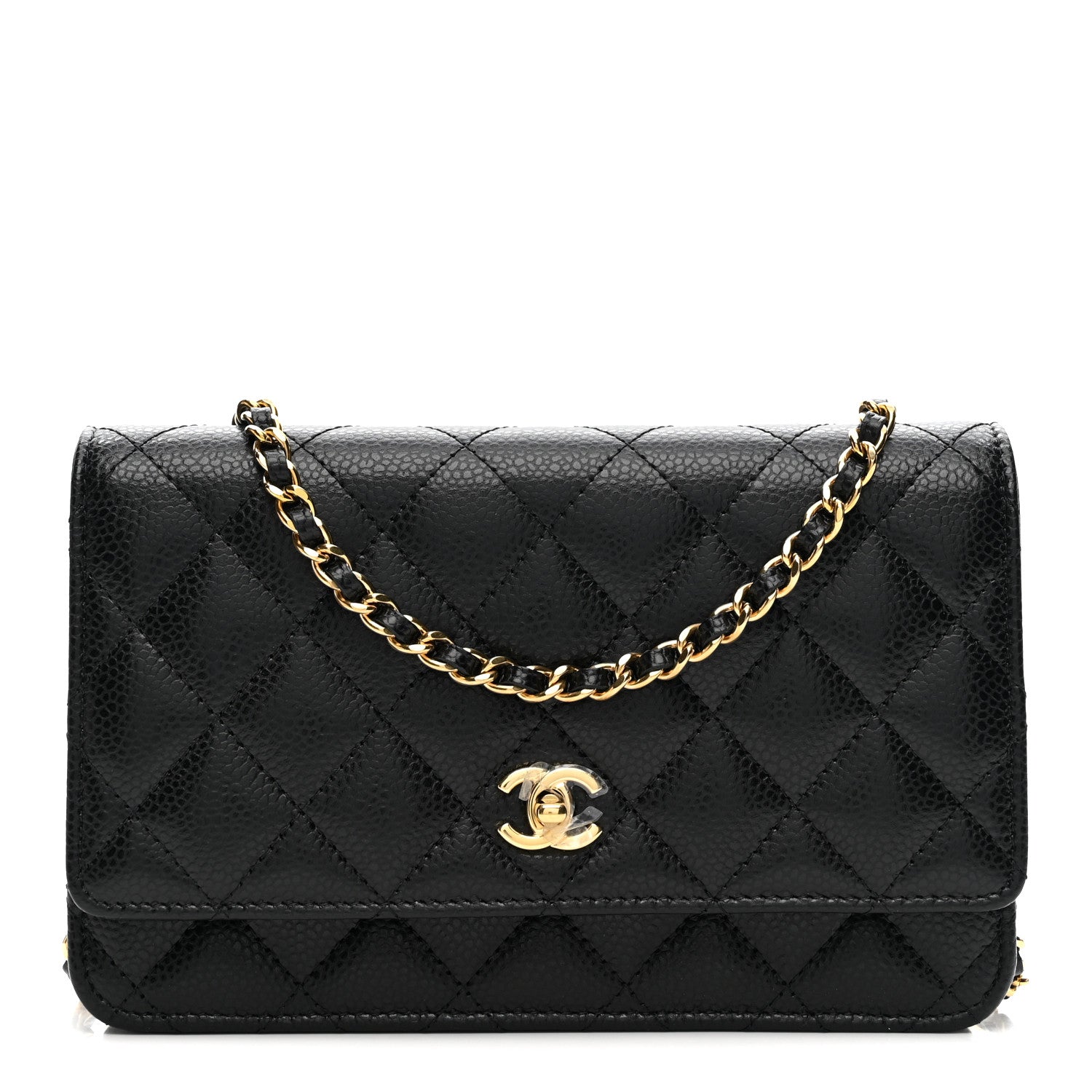 Chanel Caviar Quilted CC Turnlock Wallet On Chain WOC Black 1 of 12