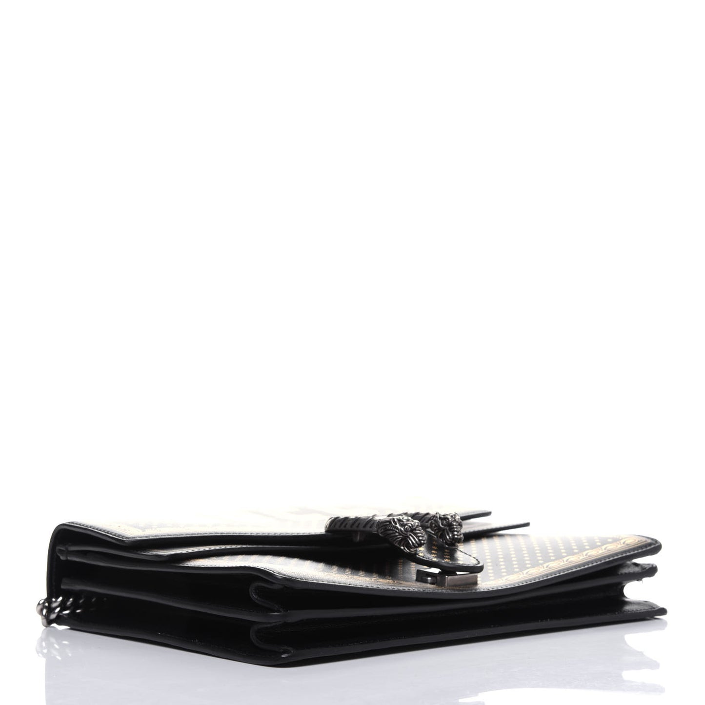 X SEGA Calfskin GUCCY Stars Medium Dionysus Shoulder Bag Black Gold