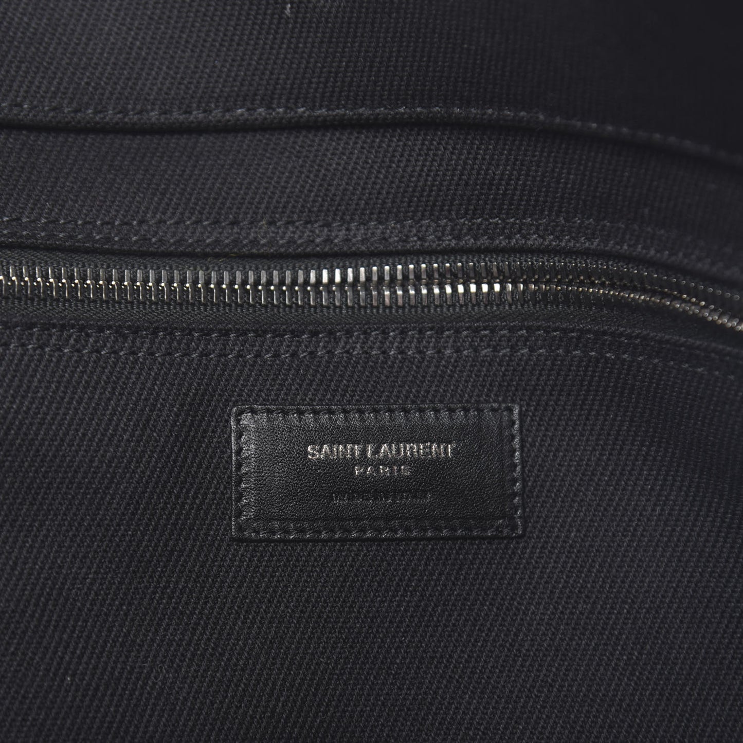 Linen Calfskin Rive Gauche Tote Black