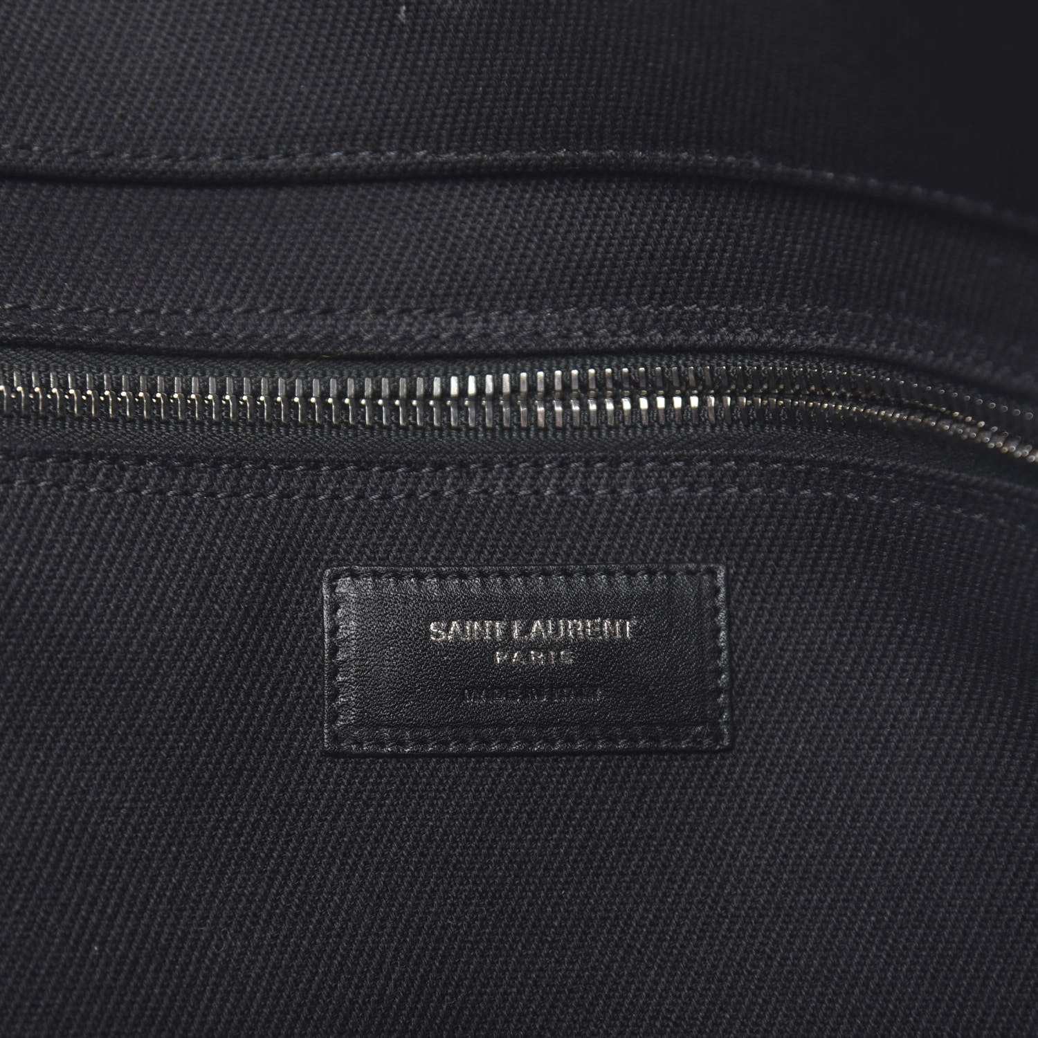 Saint Laurent Linen Calfskin Rive Gauche Tote Black 6 of 9