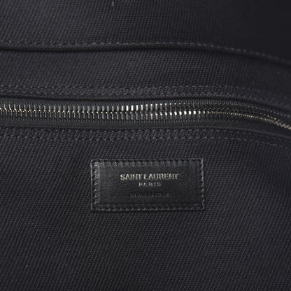Saint Laurent Linen Calfskin Rive Gauche Tote Black 6 of 9