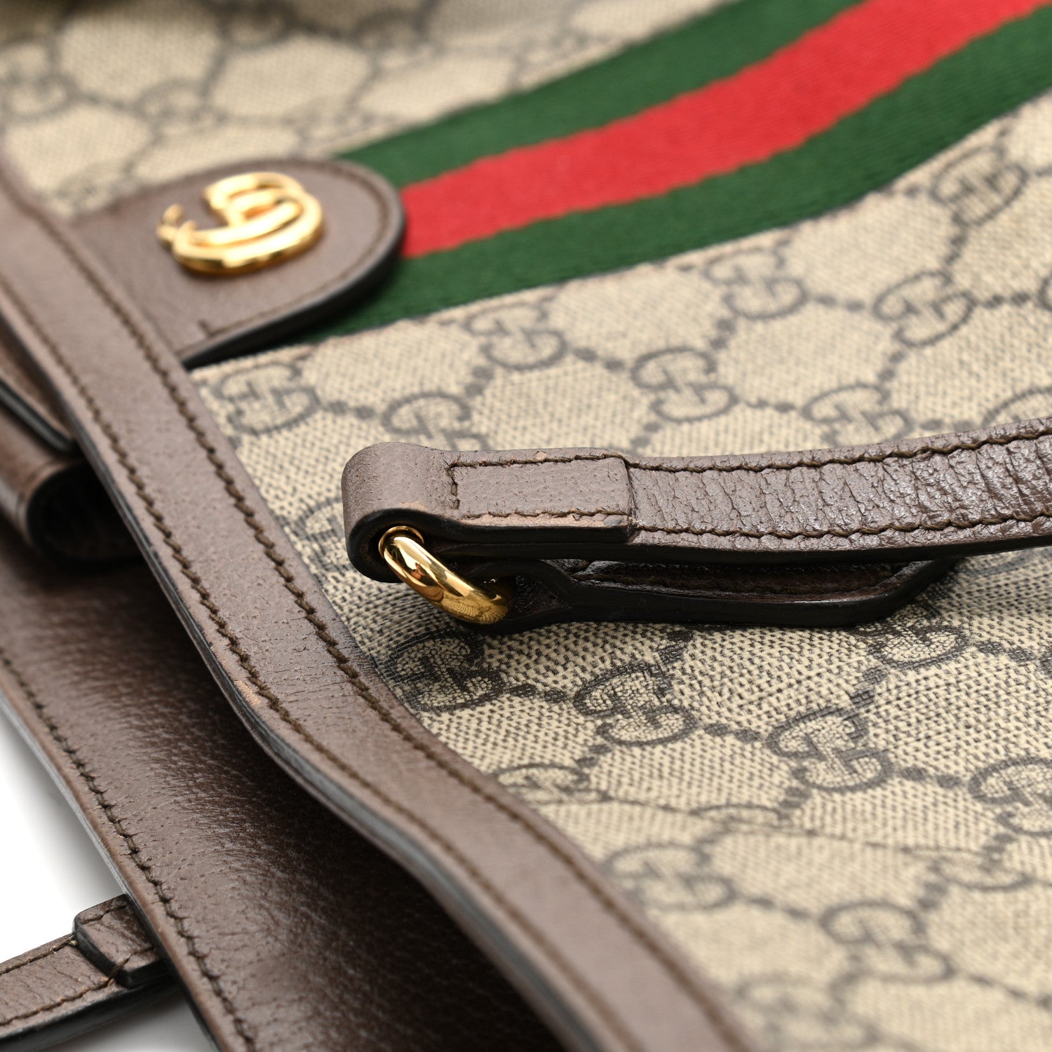 Gucci GG Supreme Monogram Medium Ophidia Shopping Tote Brown 10 of 11