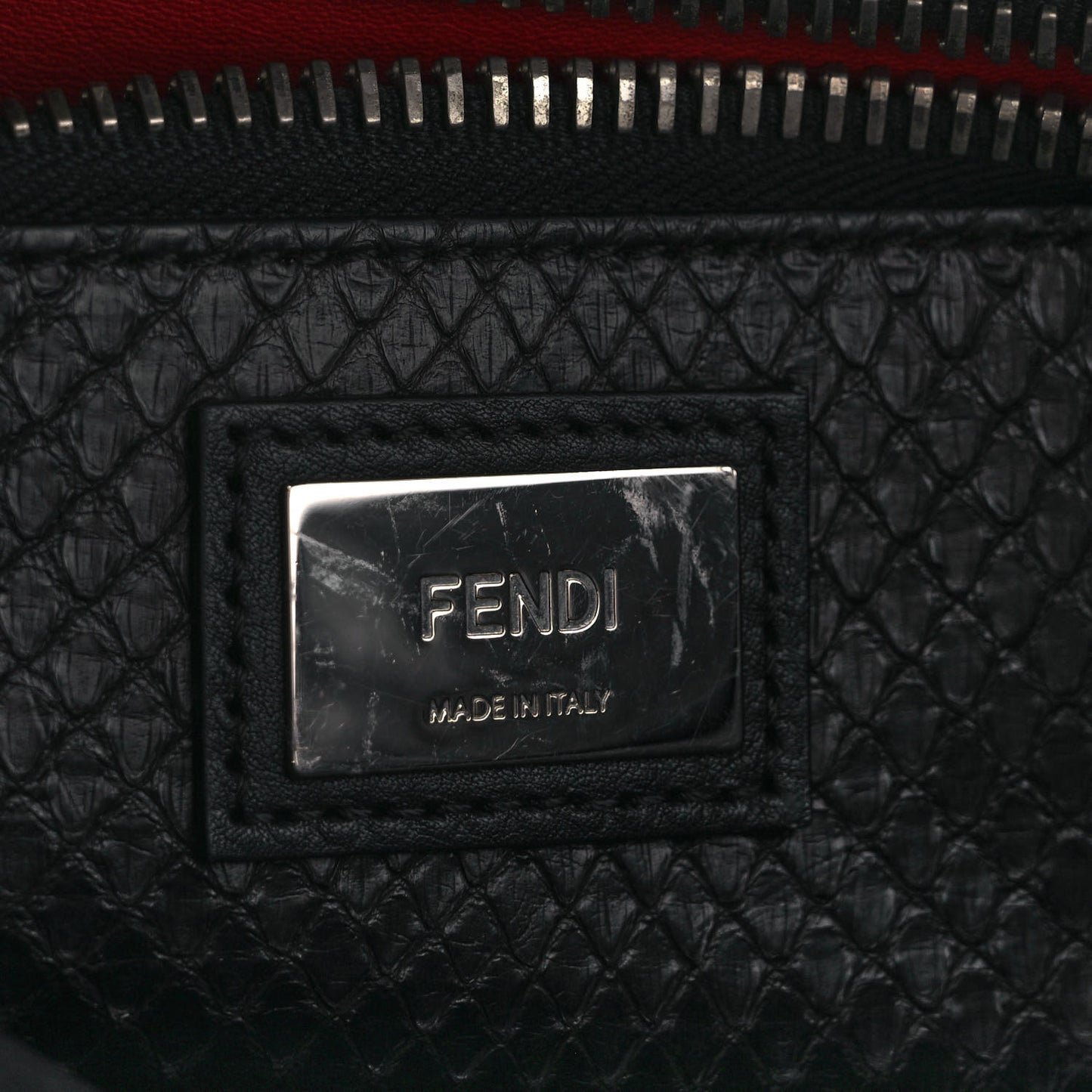 Vitello Seta Snakeskin Crocodile Monster Eyes Medium Peekaboo Iconic Satchel Black Girasole