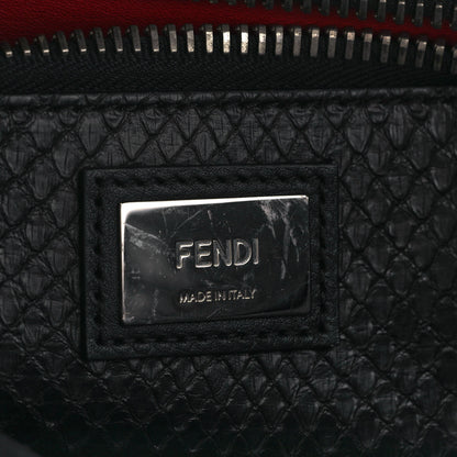 Fendi Vitello Seta Snakeskin Crocodile Monster Eyes Medium Peekaboo Iconic Satchel Black Girasole 7 of 11