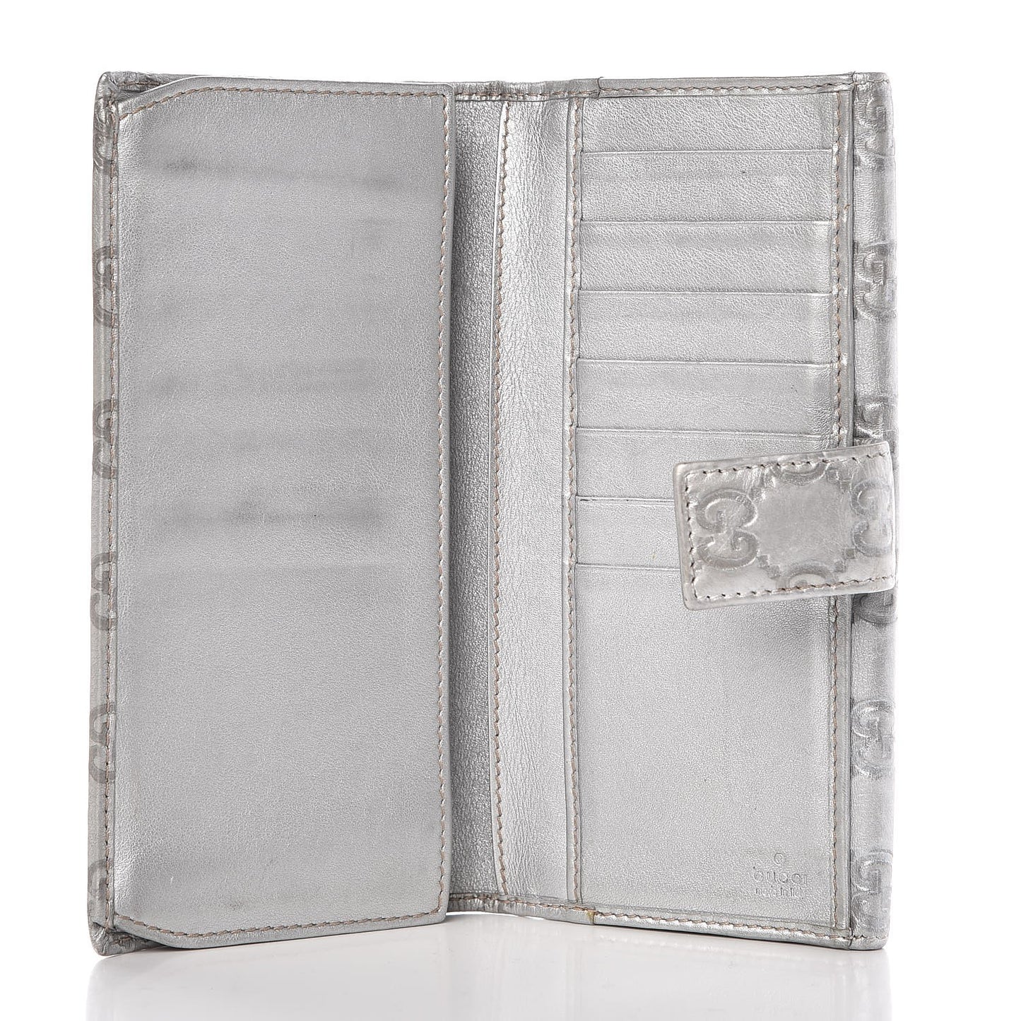 Guccissima New Britt Continental Snap Wallet Silver