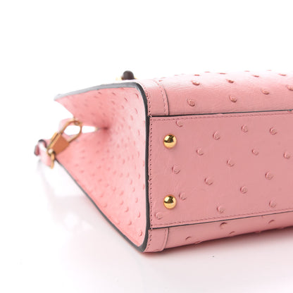 Gucci Ostrich Small Diana Tote Wild Rose Fuxia Fluo 8 of 9