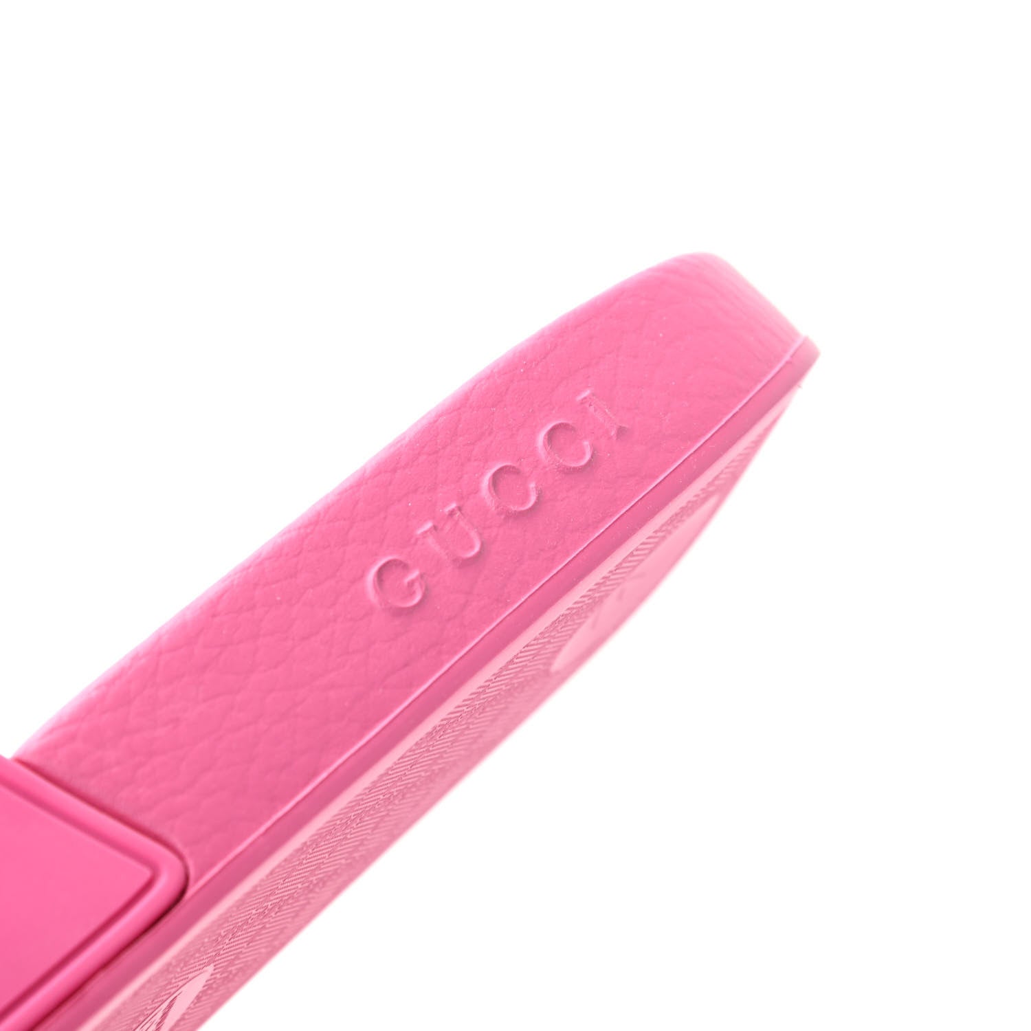 Gucci Rubber Logo Stamped Mens Slide Sandals 9 Fuchsia 8 of 12
