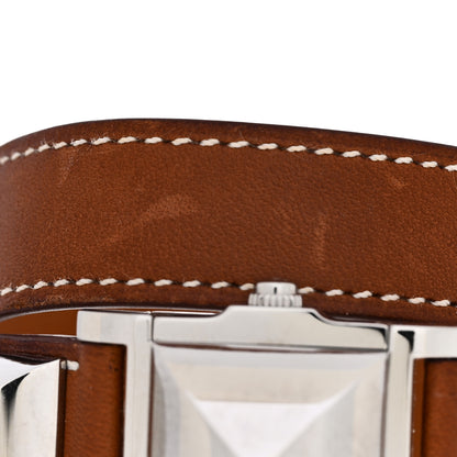 Hermes Stainless Steel Barenia 23mm Medor Double Tour Quartz Watch Fauve 5 of 6