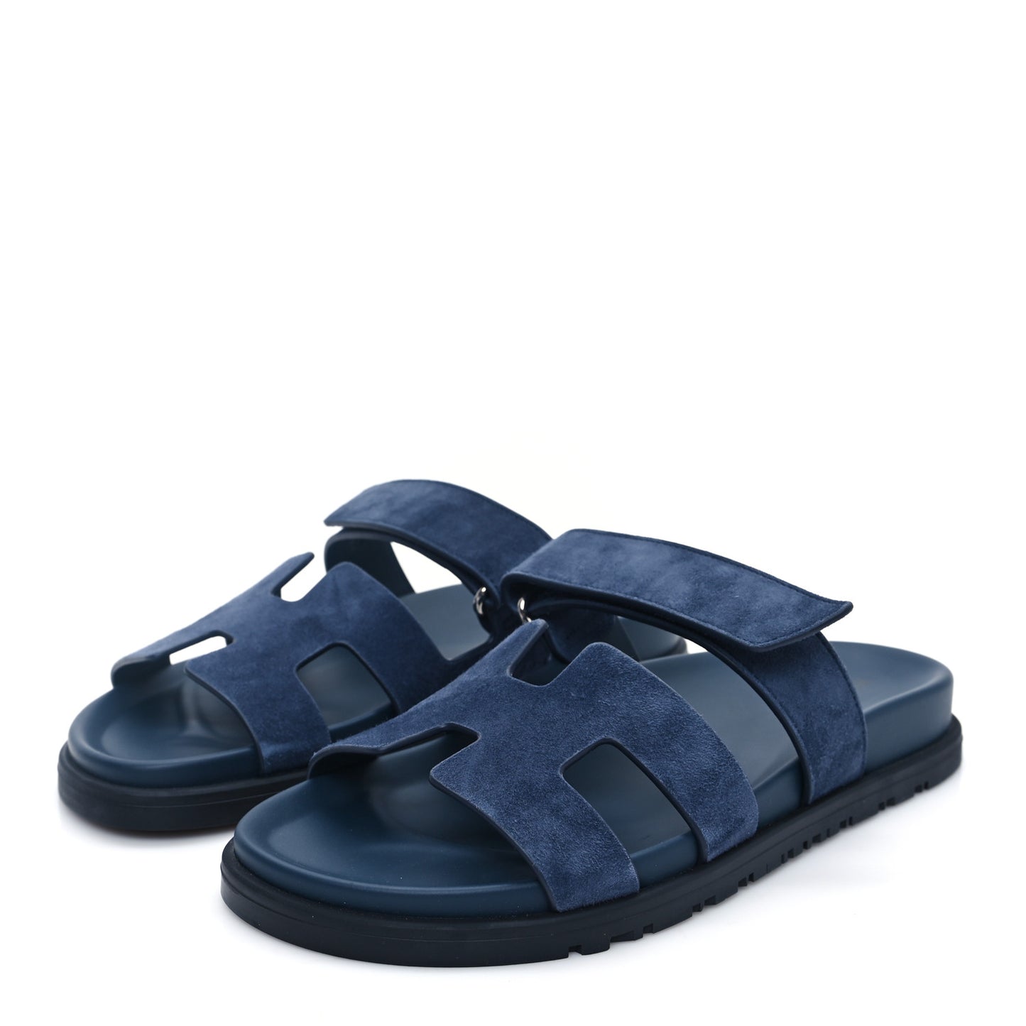 Suede Goatskin Womens Chypre Sandals 37.5 Bleu Celeste