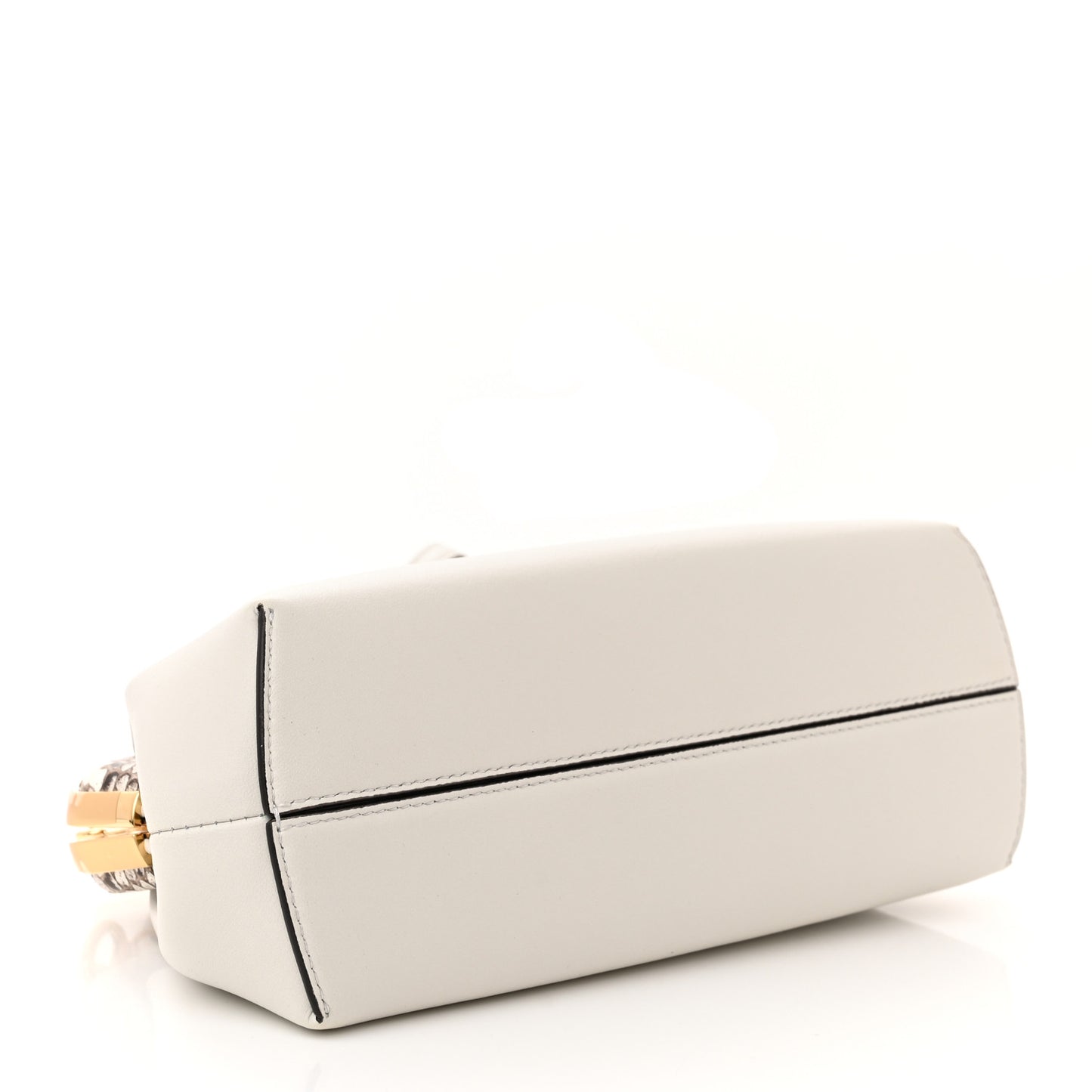 Shiny Nappa Snakeskin Small Fendi First White Roccia