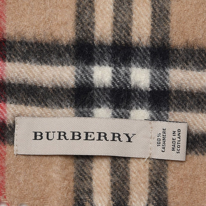 Burberry Cashmere Nova Check Fringe Scarf Camel 4 of 4