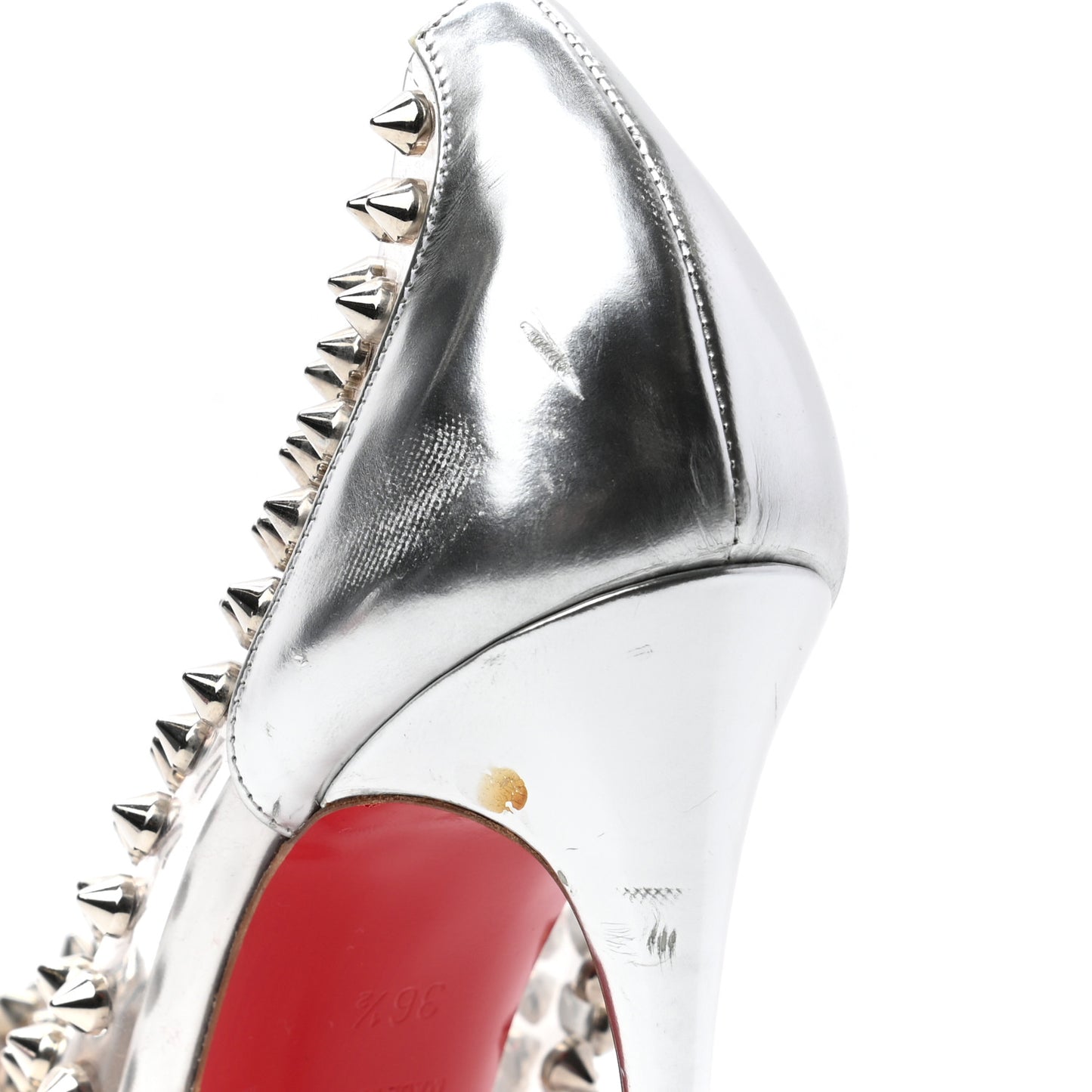 PVC Metallic Gloss Spike Me 100 Pumps 36.5 Silver