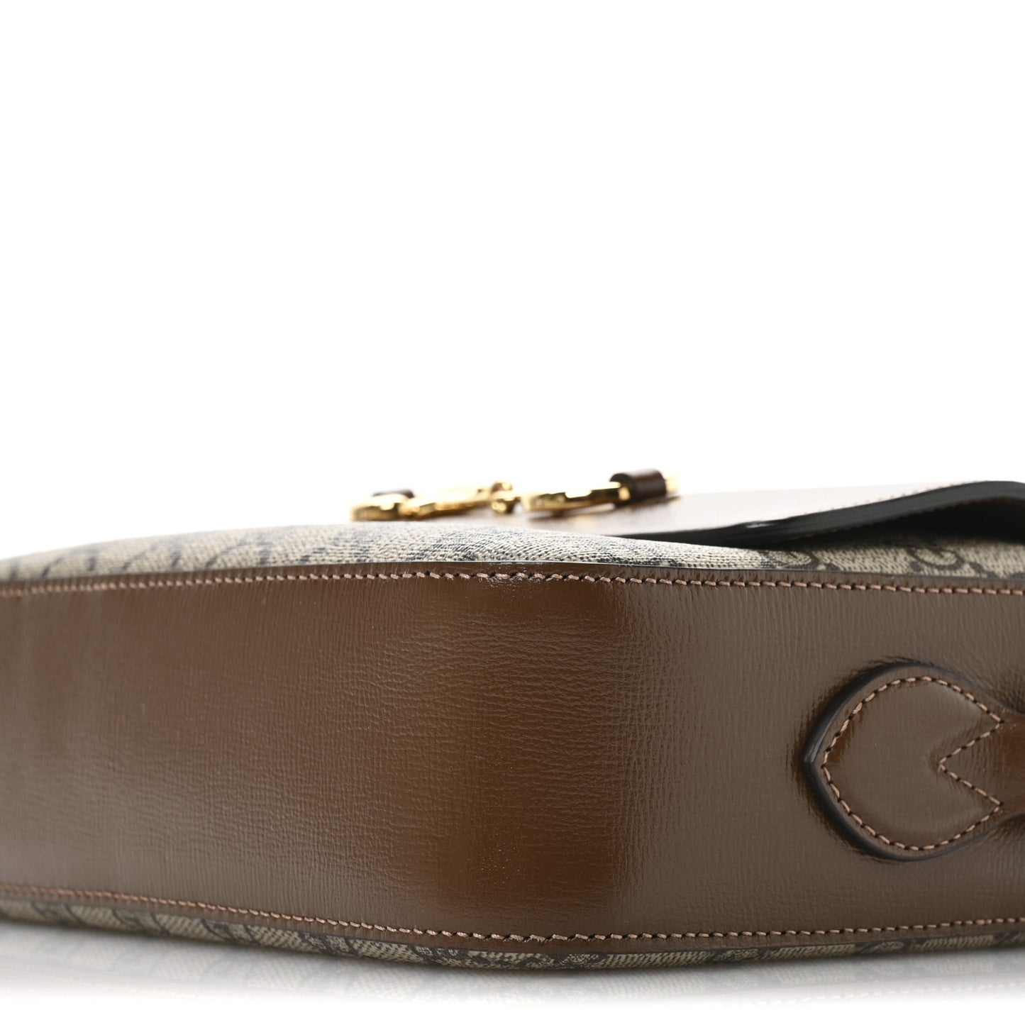 GG Supreme Monogram Small Horsebit 1955 Shoulder Bag Beige Brown Sugar