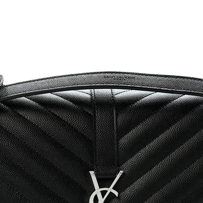 Saint Laurent Grain De Poudre Textured Mixed Matelasse Large Triquilt Monogram Satchel Black 8 of 11