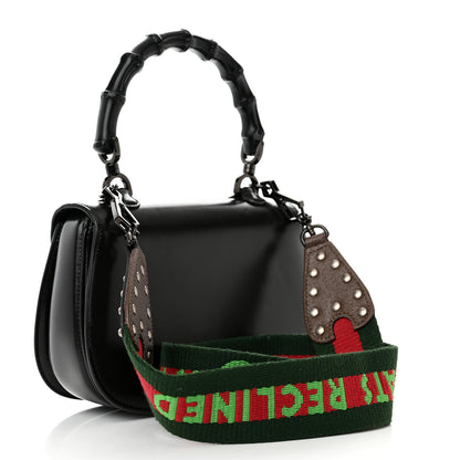 Gucci Boarded Dyana Lux Calfskin Monochrome 100 Centennial Music Small Bamboo 1947 Top Handle Bag Black 3 of 12