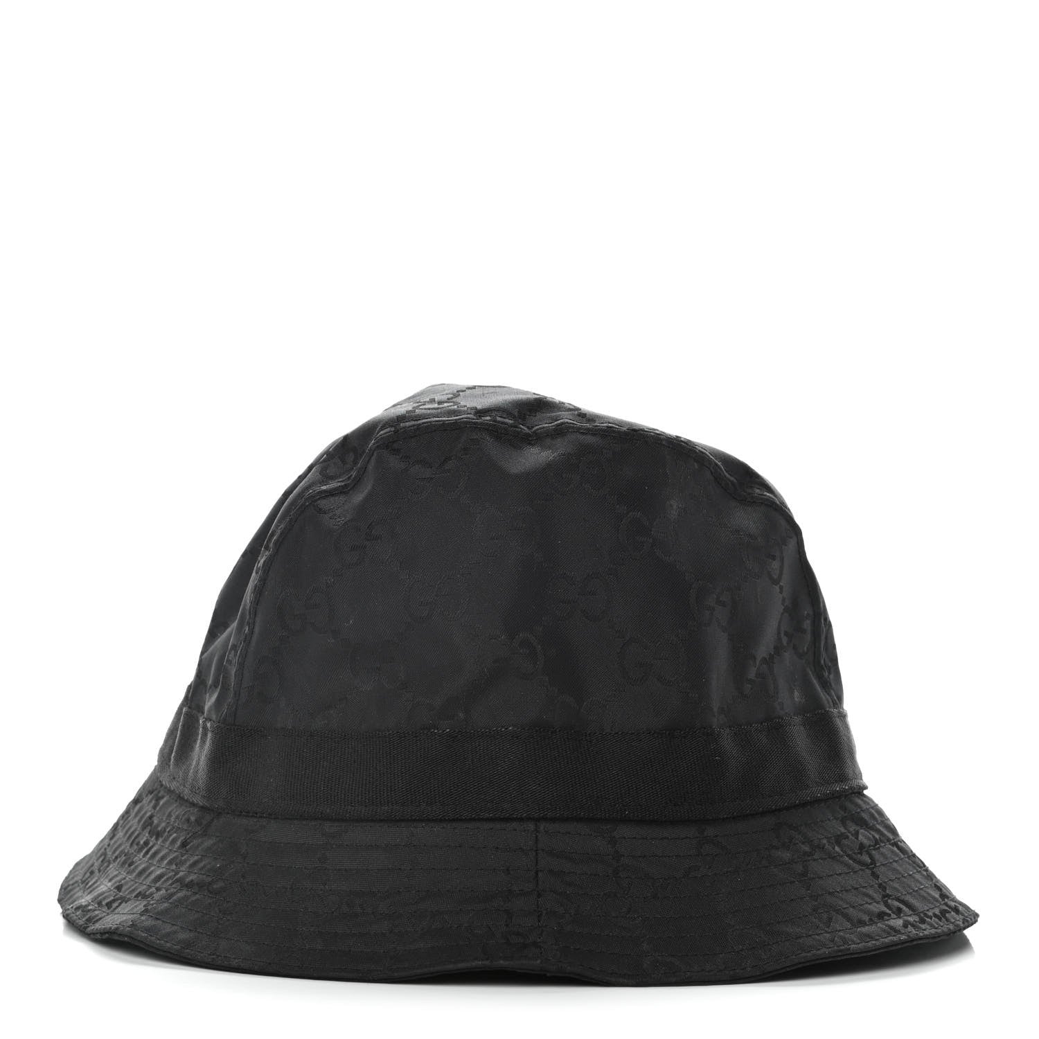 Gucci Nylon Lapin Fur Monogram Bucket Hat L Black 3 of 8
