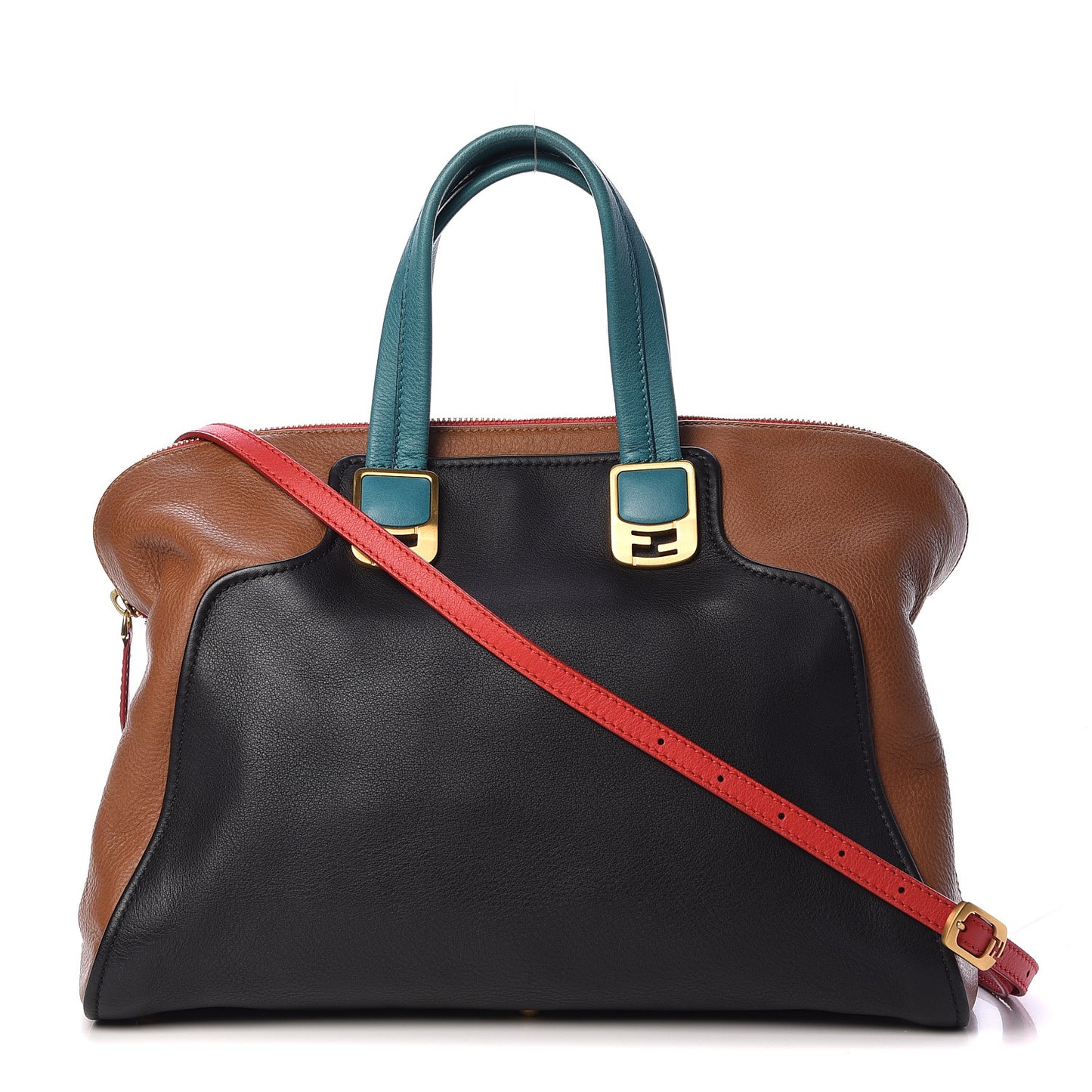 Calfskin Colorblock Large Chameleon Tote Biscotto