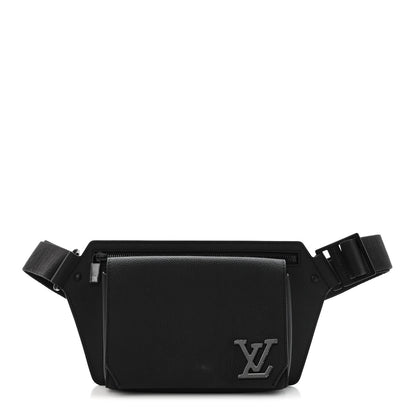 Louis Vuitton Grained Calfskin Aerogram Takeoff Sling Black 1 of 12