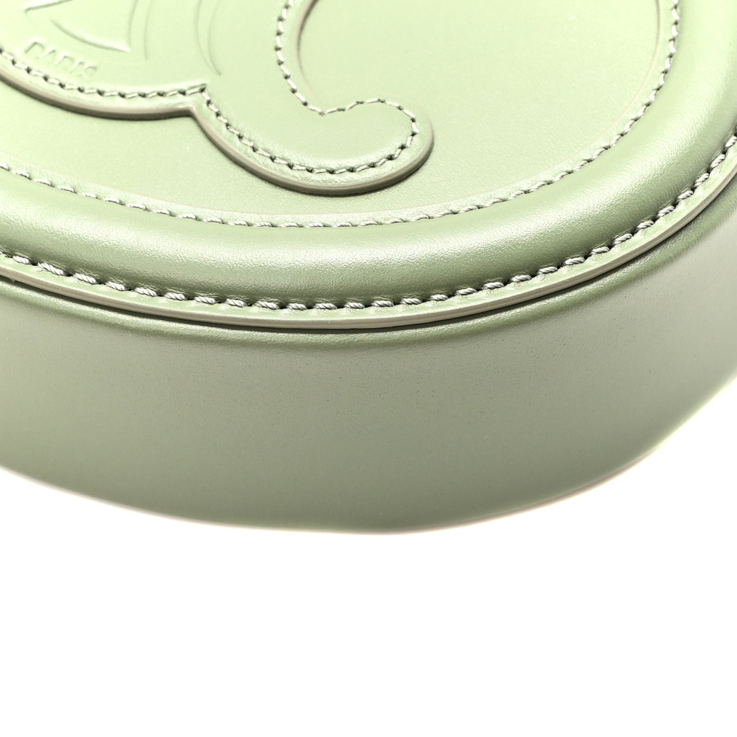 Smooth Calfskin Cuir Small Triomphe Oval Purse Crossbody Olive